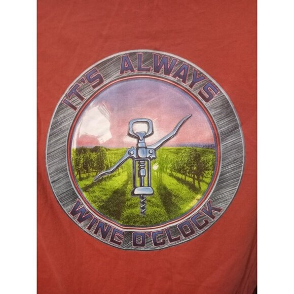 Tommy Bahama Relax Men's It's Always Wine O'clock Graphic T-Shirt Large L Coral - Picture 5 of 10